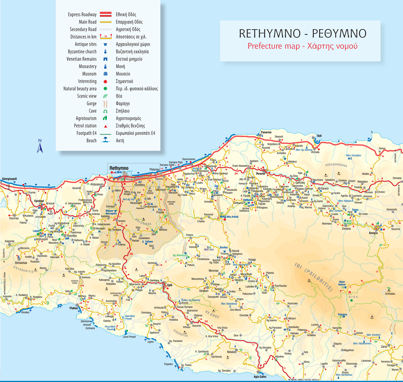 Rethymno Perfecture Map